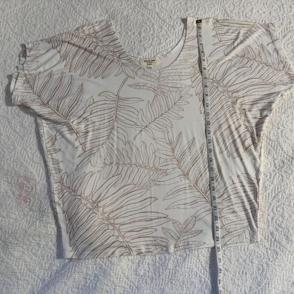 Kim & Cami Women's White and Gold Shirt
